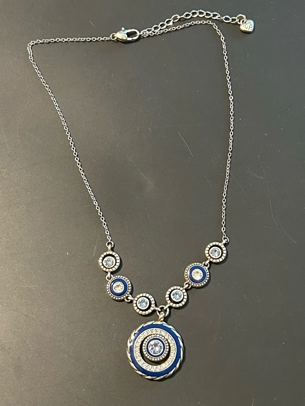 Brighton Halo Eclipse blue Necklace Genuine Svarovski Crystals